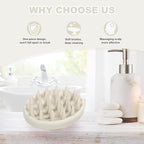 Silicone Scalp Massager, Scalp Scrubber for Hair Growth with Soft Bristles, Scalp Exfoliator Brush Dandruff Removal Shampoo Brush for Wet Dry Scalp Care (Warm Grey)