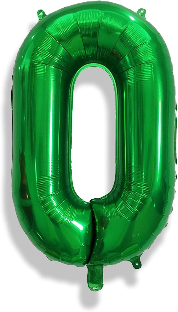 Dark Green Number Balloons for Kids, 40 Inch Foil Helium 0-9 Set Balloons - Image 8