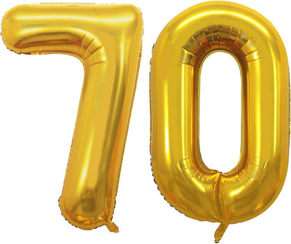 Number 70 Balloons for 70th Birthday Party Decorations, 42 Inch Jumbo Foil by GOER