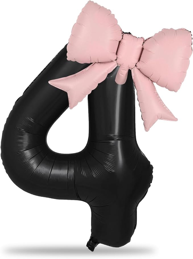 40 Inch Black Number 4 Balloon - Image 9