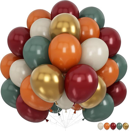 Fall Balloons, 12 Inch Burnt Orange Burgundy Sage Green Gold Balloon | by KAINSY