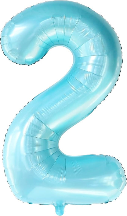 KatchOn Light Blue Number 2 Balloon 40 Inch | Light Blue 2 Balloon Number - Image 9
