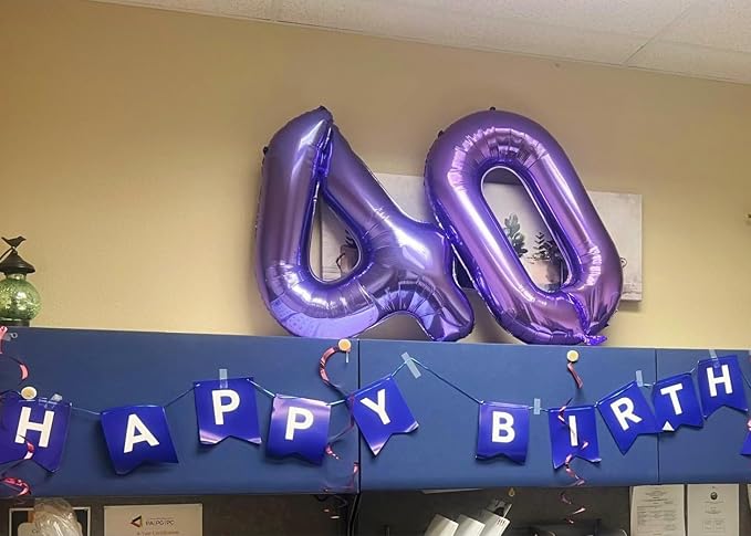 Number Balloons Purple 4 Balloon 40 Inch - Image 3