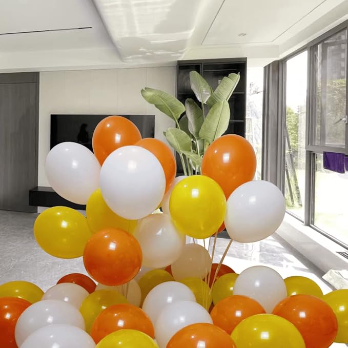 300 Pack Yellow Orange White Balloons 100 of each of the 3 colors 12 inch - Image 5