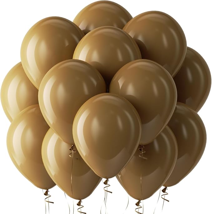 Bezente Brown Balloons Latex Party Balloons by Bezente
