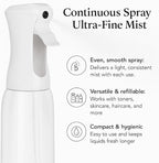 VIGOR PATH Continuous Spray Bottle for Hair – Fine Mist Mister for Hairstyling, Cleaning, Plants, Pets, Barbers, Salons, and Essential Oil Applications (500ml/17 oz)
