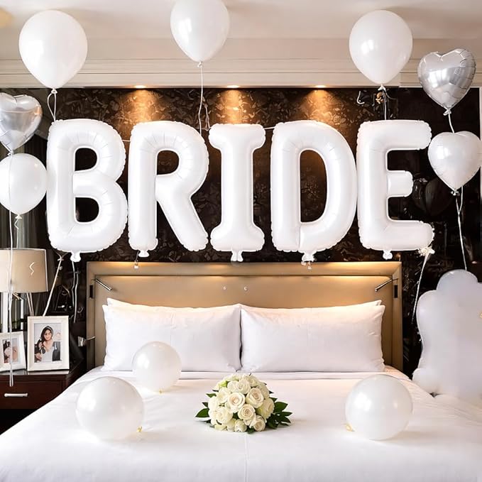 40 Inch White BRIDE Balloons Bachelorette Bridal Shower Large White Bride by Froova