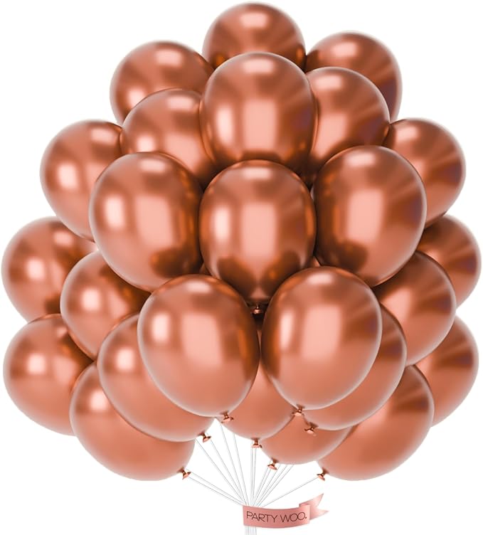 PartyWoo Copper Chrome Balloons 50pcs Metallic Brown Bronze Color | 12 Inch by PartyWoo