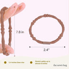 Boho Hair Ties, 20-Pack (4 Styles) Cute Elastic Bands for Thick or Thin Hair, No-Damage Stretch Bracelets, Brown Hair Accessories for Women & Girls (Ocean Parade)