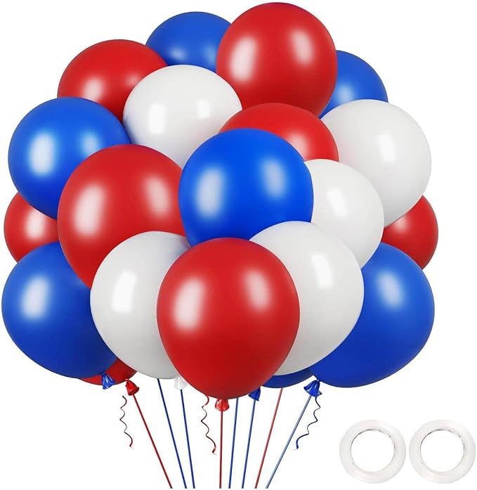 Red White and Blue Balloons by Unknown
