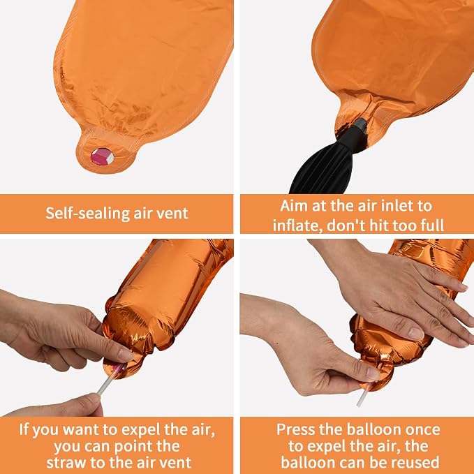 TONIFUL Orange Letter Balloons 2 Set 16 Inch A-Z Custom Alphabet Banner | 52 - Image 3