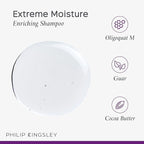 PHILIP KINGSLEY Moisture Extreme Enriching Shampoo for Curly Dry Damaged Hair Curls Anti-Frizz Hydrating Intense Hydration Gentle Cleansing Shampoo Detangles Conditions Tames, 33.8 oz