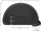 Saloniture 3 ft. x 5 ft. Salon & Barber Shop Chair Anti-Fatigue Floor Mat - Black Semi Circle - 1/2 in. Thick