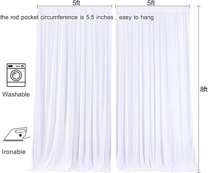 Wrinkle Free White Backdrop Curtain - Image 6