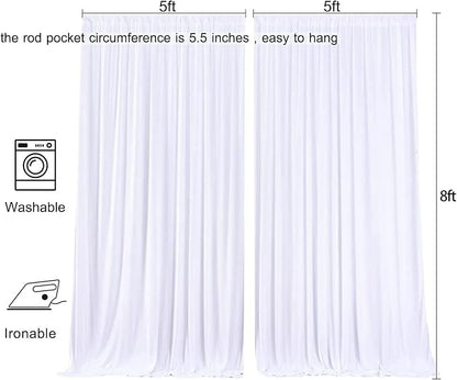 Wrinkle Free White Backdrop Curtain - Image 6