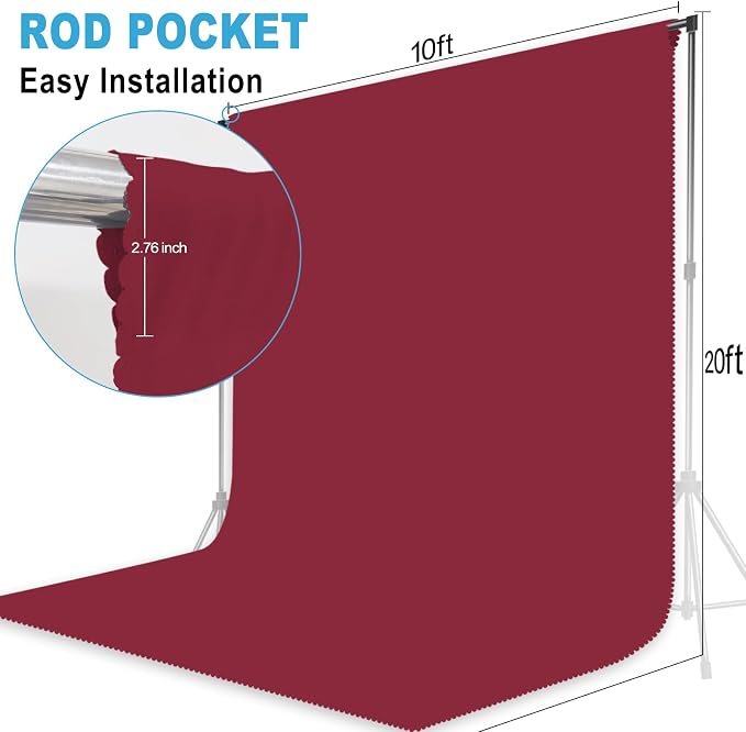 Burgundy Photography Backdrop for Photoshoot, 10x20 FT | Versatile Studio Photo - Image 2