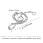 Music Note Hair Clips Metal Music Note Hair Claw Clips Musical Score Hair Claws With Pearl Large Clef Claw Clip Strong Hold Nonslip Hair Jaw Clip for Thin Thick Hair Stylish Hair Accessories for Women
