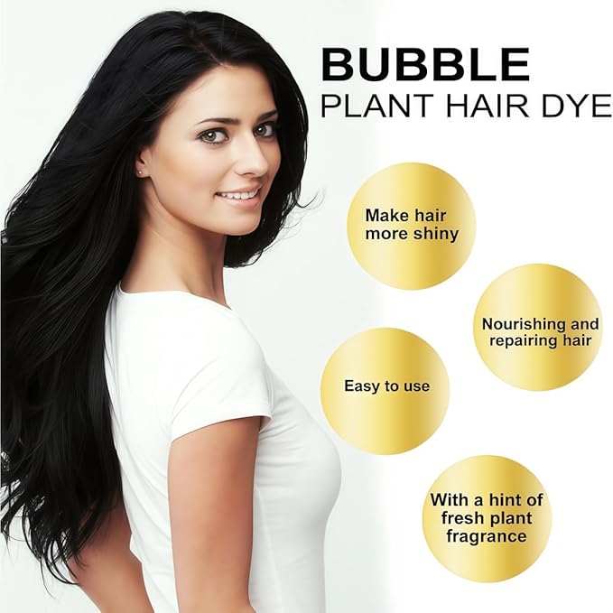 200 ML Natural Plant Bubble Hair Dye, Pure Plant Extract for Grey Hair Color Bubble Dye (Wine Red)