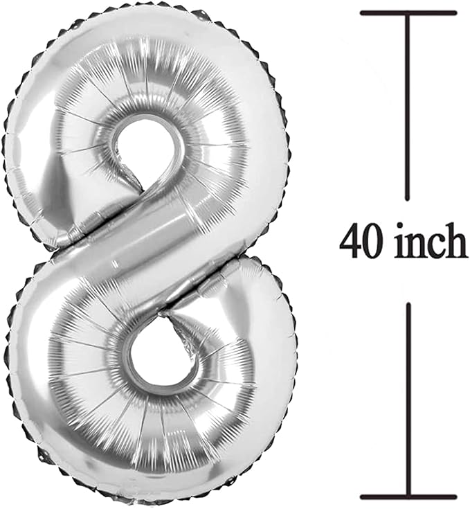 Silver 18 Number Balloons Big Giant Jumbo Large Number 18 Foil Mylar Balloons - Image 3
