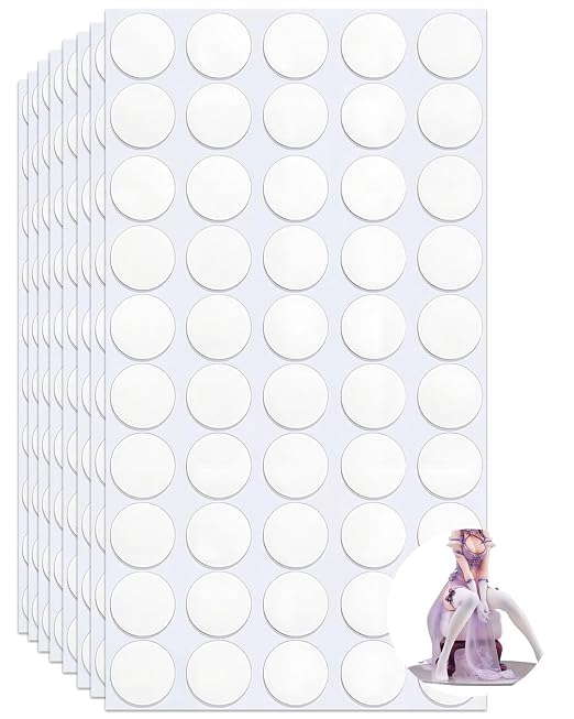 400 PCS Stick Dots Double Sided, 0.4" Clear Removable Sticky Adhesive Mounting by Qivorimith