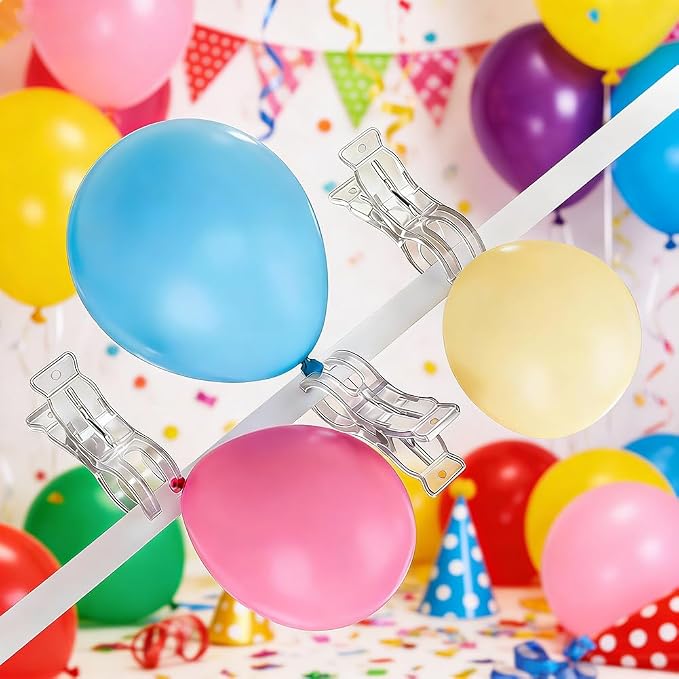 10 Pack Balloon Arch Clips, 3.5 Inch Plastic Transparent Backdrop Balloon Clamps - Image 7