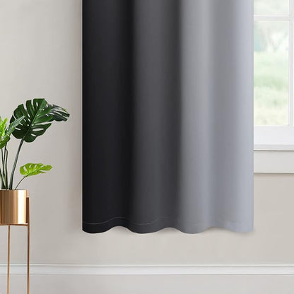 Yakamok Ombre Curtains Black and Greyish White - Image 4
