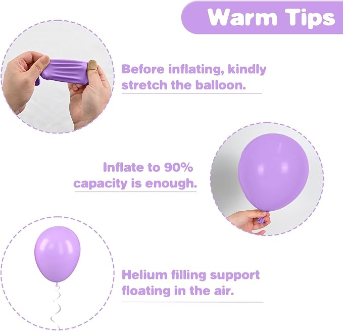 Mermaid Balloons, 12 Inch Pastel Purple and Teal Balloons - Image 3