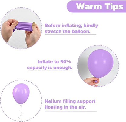 Mermaid Balloons, 12 Inch Pastel Purple and Teal Balloons - Image 3