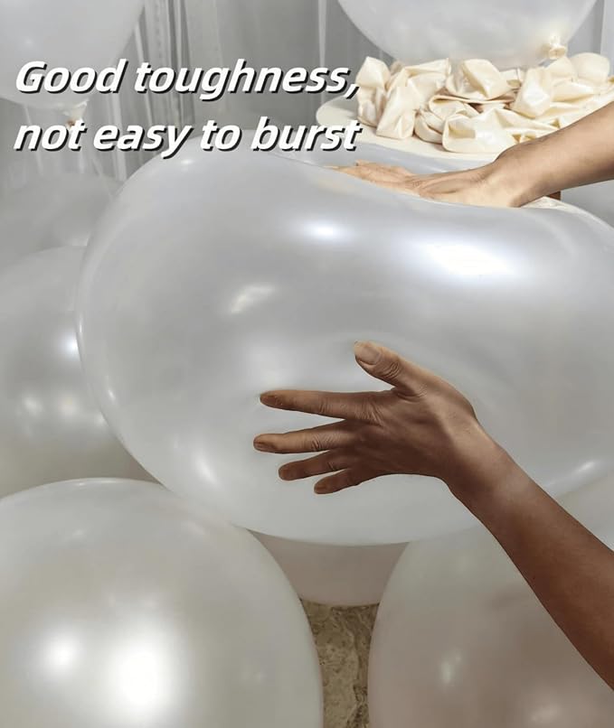 90 Pack White Pearl Balloons 18 inch Pearl White Latex Party Balloon Bulk - Image 3