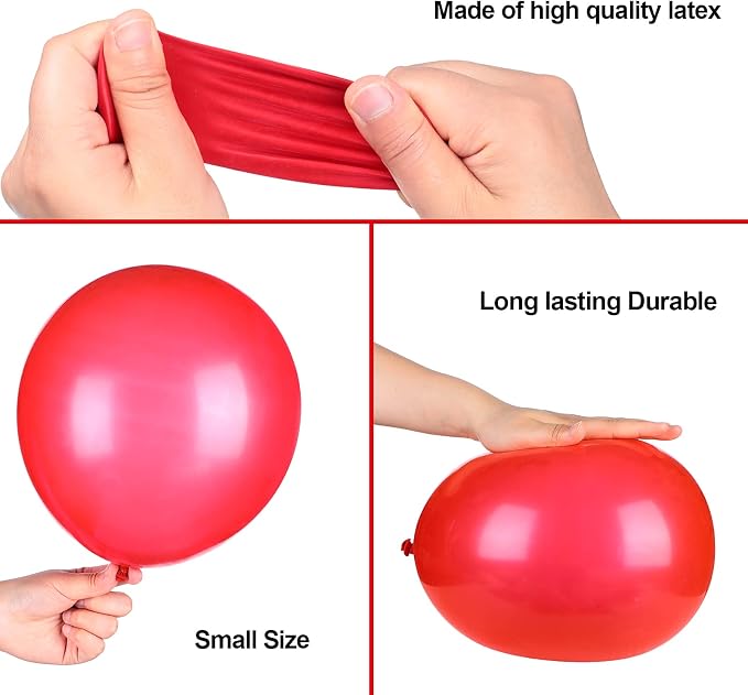 TecUnite 100 Pcs Red White and Blue Latex Balloons, 6.6 Inch Patriotic Balloons - Image 6