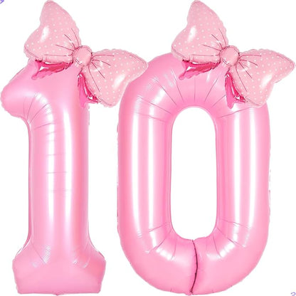 Pink 10 balloon number Pink Birthday Decorations by Unknown
