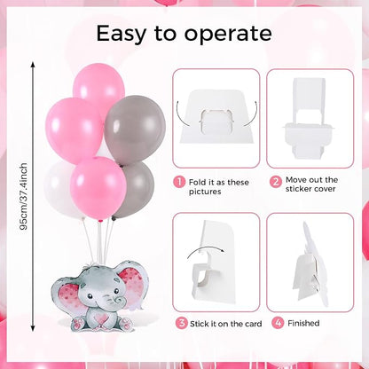 6 Sets Elephant Baby Shower Balloon Stand Kit - Image 5