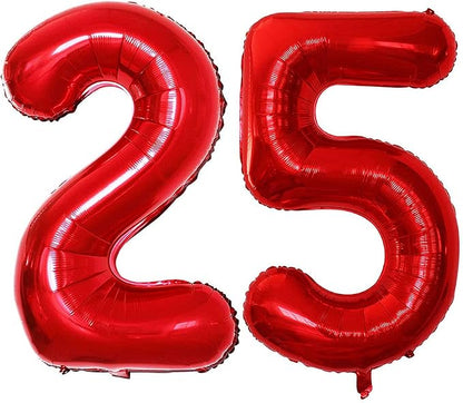 Number 25 Balloons for 25th Birthday Party Decorations, 42 Inch Jumbo Foil by GOER