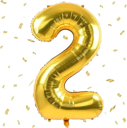 40 inch Gold Number Balloon Giant Foil Helium Balloons Gold Number 2 Balloon by Yeodong