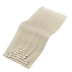YoungSee Clip on Hair Extensions White Blonde Clip in Hair Extensions Human Hair Platinum Blonde Long Straight Hair Extension Clip ins 22In 120G 7Pcs