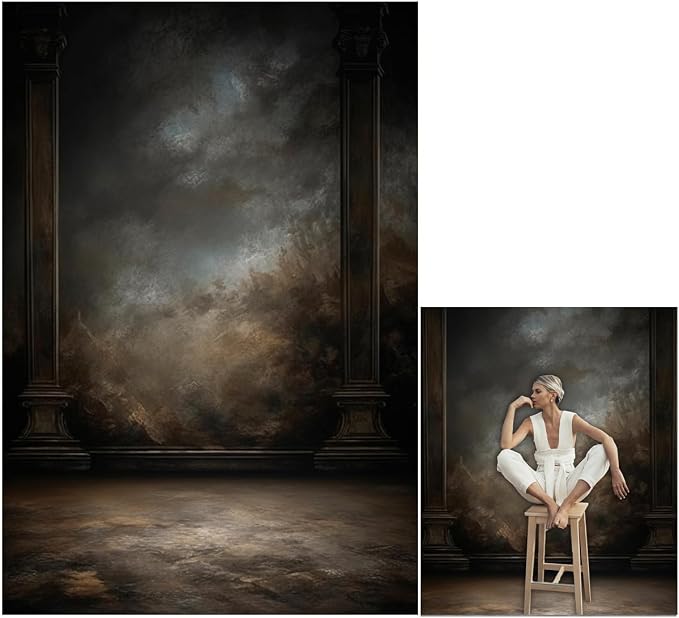 8x10ftDark Vintage Photography Backdrops Portrait Photo Backdrop Wedding Bridal - Image 3