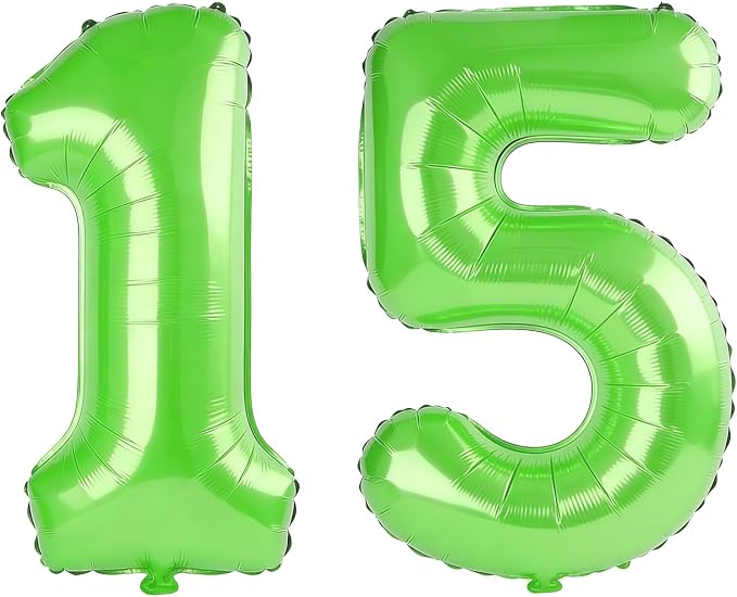 40 Inch Number 15 Balloons for 15th Birthday Party Decorations, 0-100 Fruit by FOBELEC