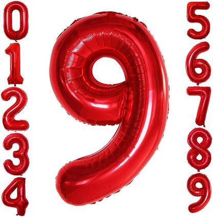 Red Foil Balloons Number 9, Huge Number Balloons by GOER