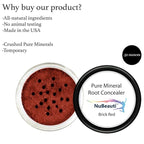 Root Touch Up Powder - 11 True-to-Nature Shades - Zero Fragrance, Talc or Parabens - Hairline Concealer by NuBeauti (Without Brush, Brick Red)