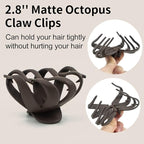 2.8 Inch Medium Octopus Hair Clips for Women, Matte Claw Clips for Thin Hair, Strong Hold Non-slip Spider Octopus Clip for Fine Hair Jaw Clips