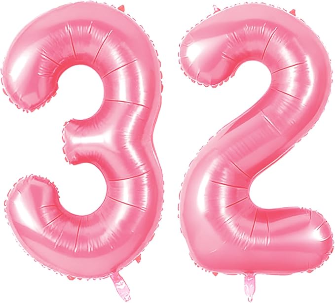 Number 32 Balloons for 32nd Birthday Party Decorations, 0-100 Large No.32 by Joycard