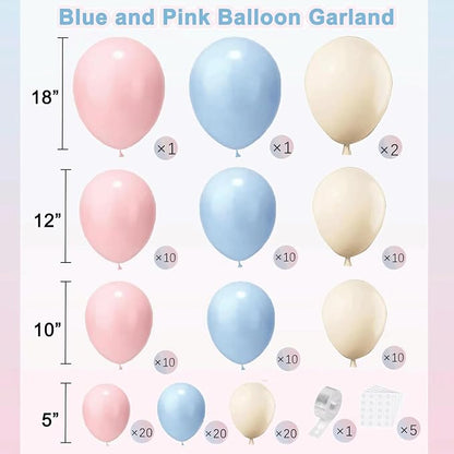 Gender Reveal Balloons Garland Kit, Dusty Pink Blue Sand White | Dusty Pink and - Image 2