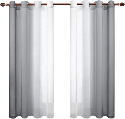 DWCN Grey Ombre Sheer Curtains - Image 8