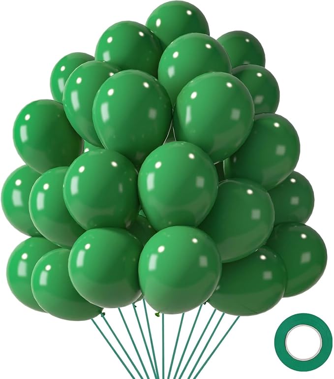 LOVESTOWN 110 PCS Dark Green Balloons, 12 Inch Bright Dark Green Latex | by Lovestown