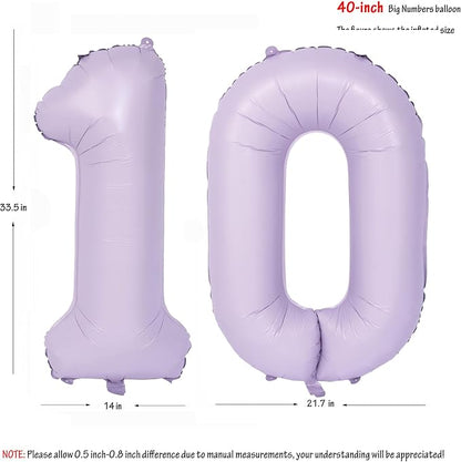 40 In Matte Purple Number Balloons Helium Foil Mylar Balloon Digital 10 | - Image 2