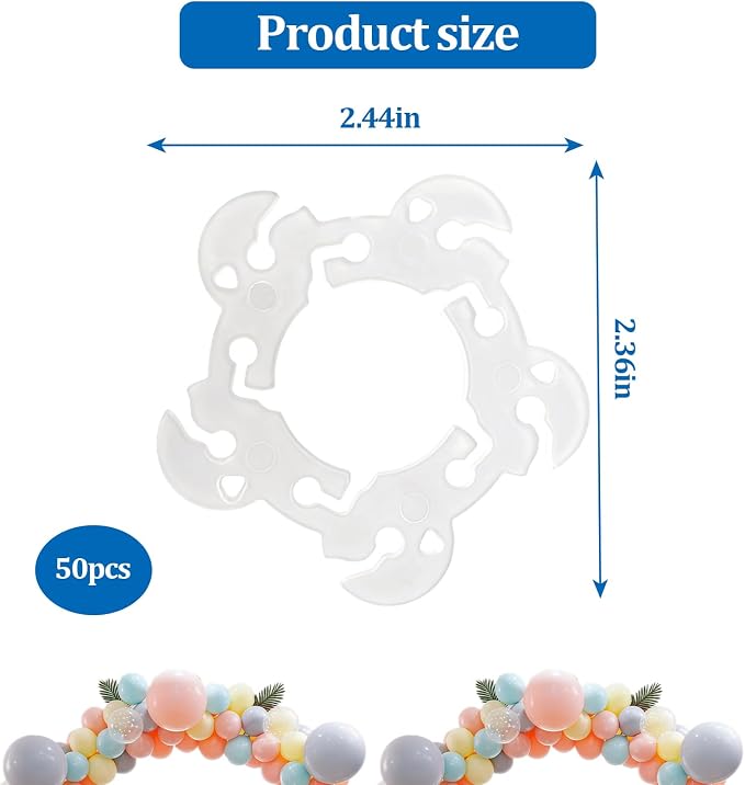 50PCS Balloon Arch Clips，Plastic Balloon Clips - Image 2