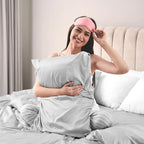 Lirex Satin Pillowcase for Hair and Skin, Super Soft and Cooling Similar to Silk, 2 Pack Standard Size 20"X 26" Pillow Cases with Envelope Closure, Gifts for Women Men, Light Gray