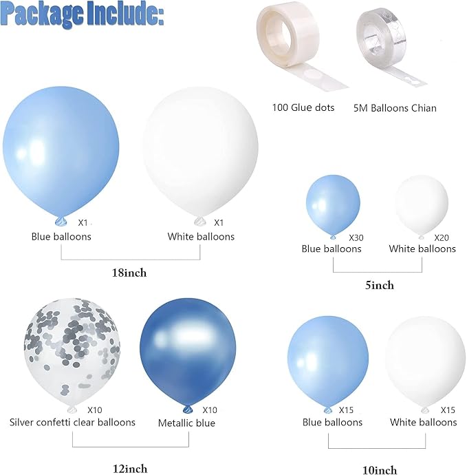 Blue and White Balloons Garland Arch Kit - Image 2