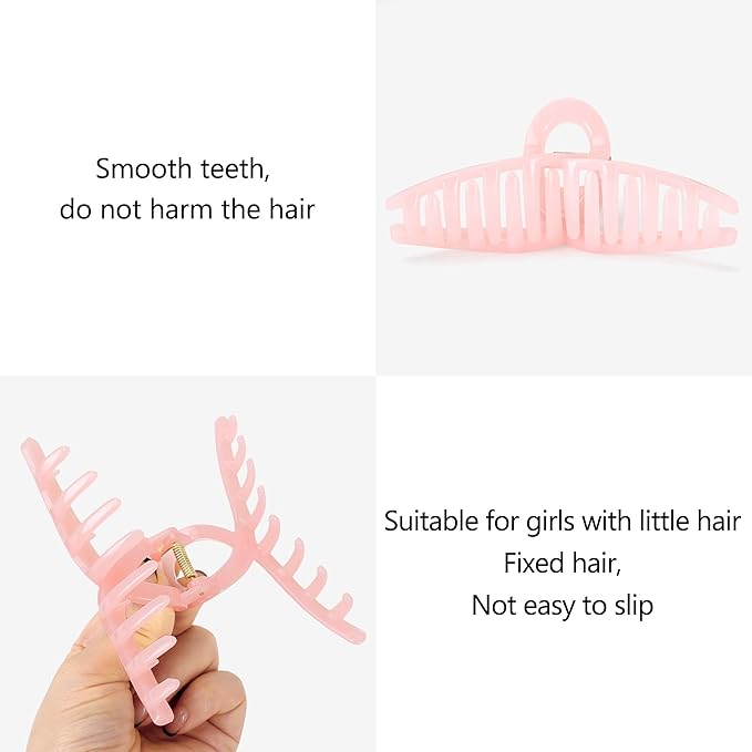 Butterfly Hair Claw Clips for Women - 4.3 Jelly Hair Accessories Medium Size for Girls with Thin, Fine or Thick Hair (4 Pcs)