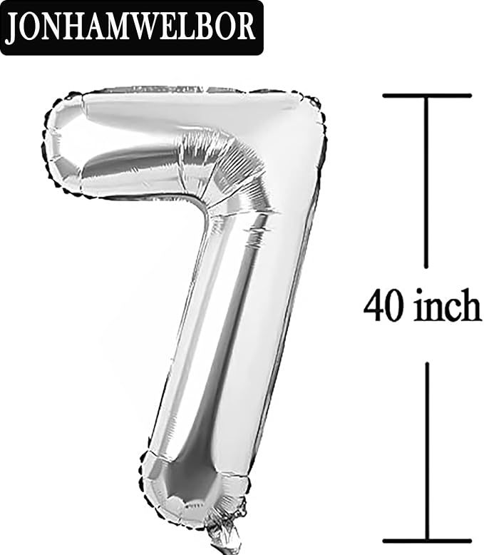 Jonhamwelbor 17 Number Balloons Silver Giant Jumbo Big Large Number 17 or 71 - Image 3